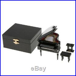 1/12 Dollhouse Miniature Musical Instrument Piano Music Box with Wooden Case