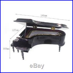 1/12 Dollhouse Miniature Musical Instrument Piano Music Box with Wooden Case