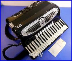 1963 Giulietti M F 94 Accordion with Case, Black, Piano, Handcrafted, Very Nice