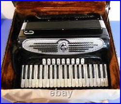1963 Giulietti M F 94 Accordion with Case, Black, Piano, Handcrafted, Very Nice