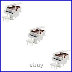1pc Toy Piano Model Black Case Musical Boxes Dolls House Furniture