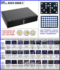 2 EURO in Coin Case 26 Black Piano 105x 32,5mm SAFE-6591-5869-1