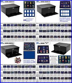 2 Euro Coin Capsules 26 Cabinet Case Black Piano 288x 34mm SAFE 6590-5946-1