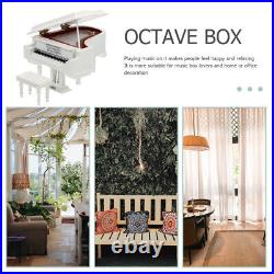 2 pcs Wooden Musical Box Black Case Musical Boxes Piano Table Decor