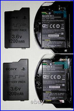 2 x PSP-3003 Consoles CFW 9 Games Bundle Charger Cable Cases PSP 3000 PRO-C 6.60