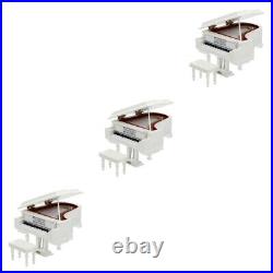 3 pcs Piano Musical Box Toy Piano Model Black Case Musical Boxes