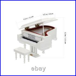 3 pcs Piano Table Decor Piano Musical Box Black Case Musical Boxes