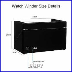 4 Watch Winder Case, Black Piano Paint Automatic Watch Winder Box Black-Brown