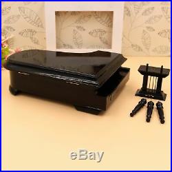 4XBlack Baby Grand Piano Music Box with Bench and Black Case (Music of the7T3)
