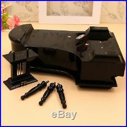 5XBlack Baby Grand Piano Music Box with Bench and Black Case Music