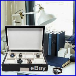 8 Black Piano Gloss Lacquer Oversized Watch Display Jewelry Case XL Storage Box