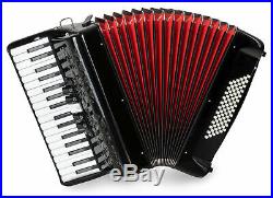 Accordion 72 Bass Buttons 34 Treble Keys Piano Concertina Case Straps Set Black