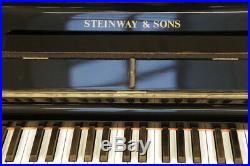 Antique, 1887, Steinway upright piano with a black case. 12 month warranty