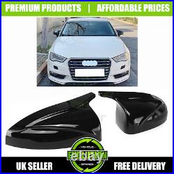 Audi A3 S3 RS3 2013-2019 PIANO Black Wing Mirror Caps Covers M Style