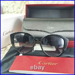 Authentic Cartier Sunglasses Eyeglasses T8200791 Black 56-15-140 withCase&Papers