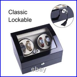 Automatic Watch Winder 4+6 Rotation Luxury Display 4+6 Box Storage Case UK