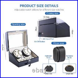 Automatic Watch Winder 4+6 Rotation Luxury Display 4+6 Box Storage Case UK