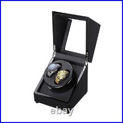 Automatic Watch Winder Box Dual Watch Turner Rotator Case Wooden Piano Black v1