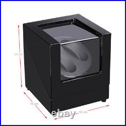 Automatic Watch Winder Box Dual Watch Turner Rotator Case Wooden Piano Black v1