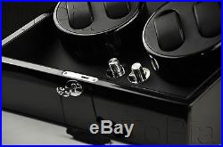 Automatic Watch Winder Display Box Storage Case Dual Motor 4+6 Luxury Black Gift