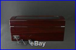 Automatic Watch Winder Ebony Quad Piano Wood Rotation Display Box 6+7 Case