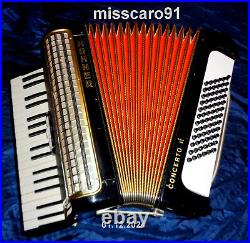 BEST MUSICSCHOOL HOHNER Black Piano Accordion Concerto II 72 Bass Case + Straps