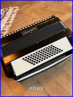 BLACK CHANSON ACCORDION 72 Base + Hard Carry Case