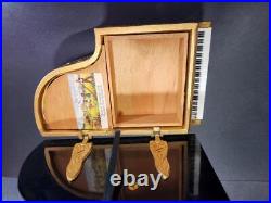Beautiful VINTAGE Thorens Music/Jewelry Box Grand Piano Black Bakelite Top WORKS