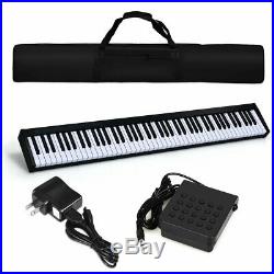 Black 88-Key Portable Electronic Piano Bluetooth Voice & MP3 Function with Case