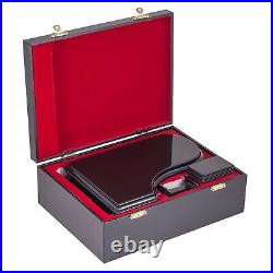 Black Baby Grand Piano Music Box with Bench and Black Case