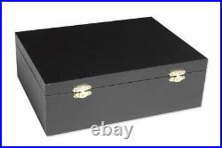 Black Baby Grand Piano Music Box with Bench and Black Case