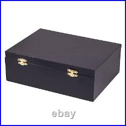 Black Baby Grand Piano Music Box with Bench and Black Case