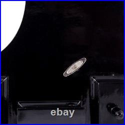 Black Baby Grand Piano Music Box with Bench and Black Case