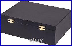 Black Baby Grand Piano Music Box with Bench and Black Case