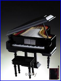 Black Grand Piano Music Box with Case Instrument Replica Figurine Fur Elise 8 In