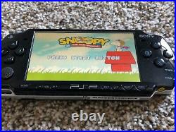 Black Sony PSP2001 Bundle with 6 Games Charger Case New Battery Great Condition