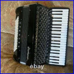 Black Startone Piano Accordion 120 IV Black Cased With Books