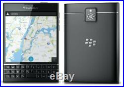 Blackberry Passport 8B0F Piano Black Unlocked + Snugg Leather Case + Sync Pod