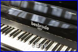 Brand new, Besbrode SU 113 upright piano with a black case. 5 year warranty