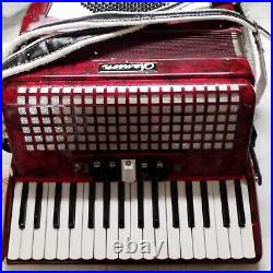 CHANSON 72 Bass Piano Red Accordion in Case #644