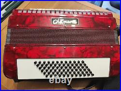 CHANSON 72 Bass Piano Red Accordion over 10 year old