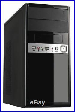 CIT 1016 Micro ATX 500W PSU Mid Tower Computer Case Piano Black/Silver