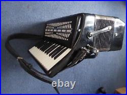 Chanson Piano Accordion 24 Bass, Black, In Good Working Order, With Case