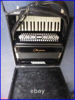 Chanson Piano Accordion 24 Bass, Black, In Good Working Order, With Case