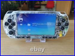 Clear Sony PSP 2000 Piano Black BUNDLE Refurbished with charger official case 64GB