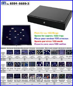 Coin Case Square Coin Capsules Black Piano Safe-6591-5846-1 3 Drawers 15x50mm