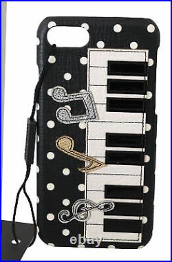 DOLCE & GABBANA Phone Case Cover Black Piano Keyboard Polka Dots iPhone 7