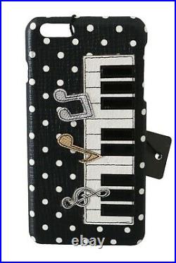 DOLCE & GABBANA Phone Case Cover Black Piano Patch Leather iPhone 6 Plus