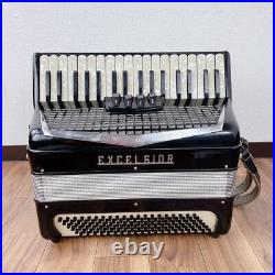 EXCELSIOR 302MM Accordion Black with leather soft case Tested Working from Japan