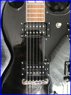 Epiphone G 1275 Double Neck Guitar Custom Piano Black new, incl. Case